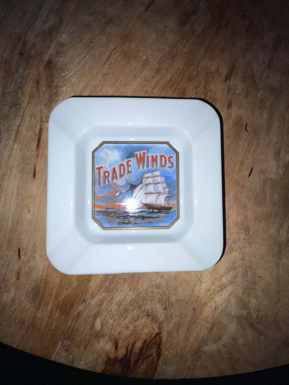 Vintage 1985 Enesco 'Trade Winds' Nautical Ceramic Ashtray
